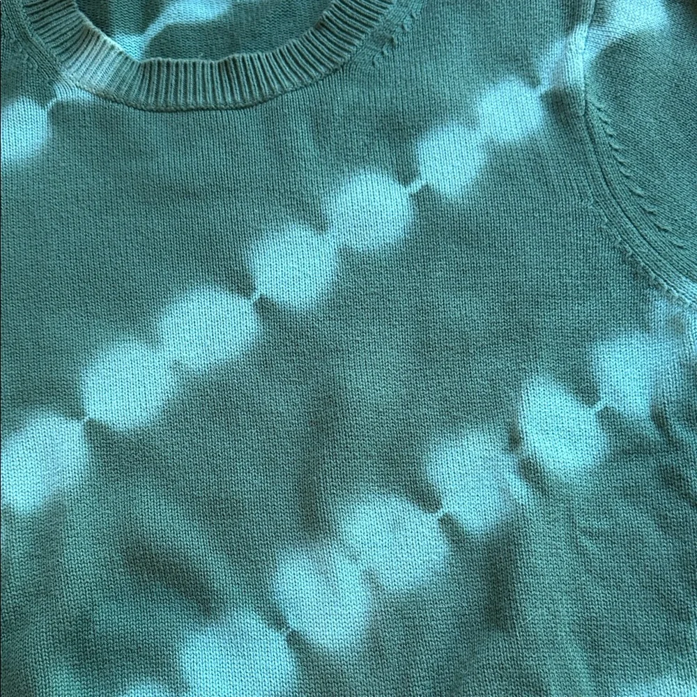Veronica Beard Forest Green Tie-Dye Crewneck Sweater - Picture 2 of 2
